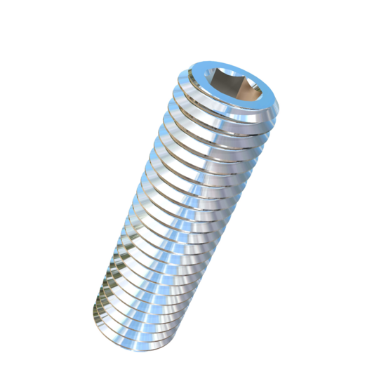 Titanium M12-1.75 Pitch X 40mm Allied Titanium Set Screw, Socket Drive with Flat Point